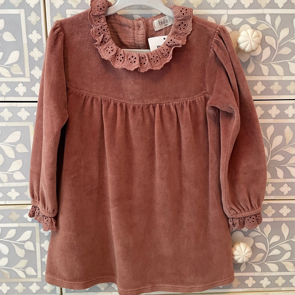 Buho Velvet Ruffle Dress • 18mo